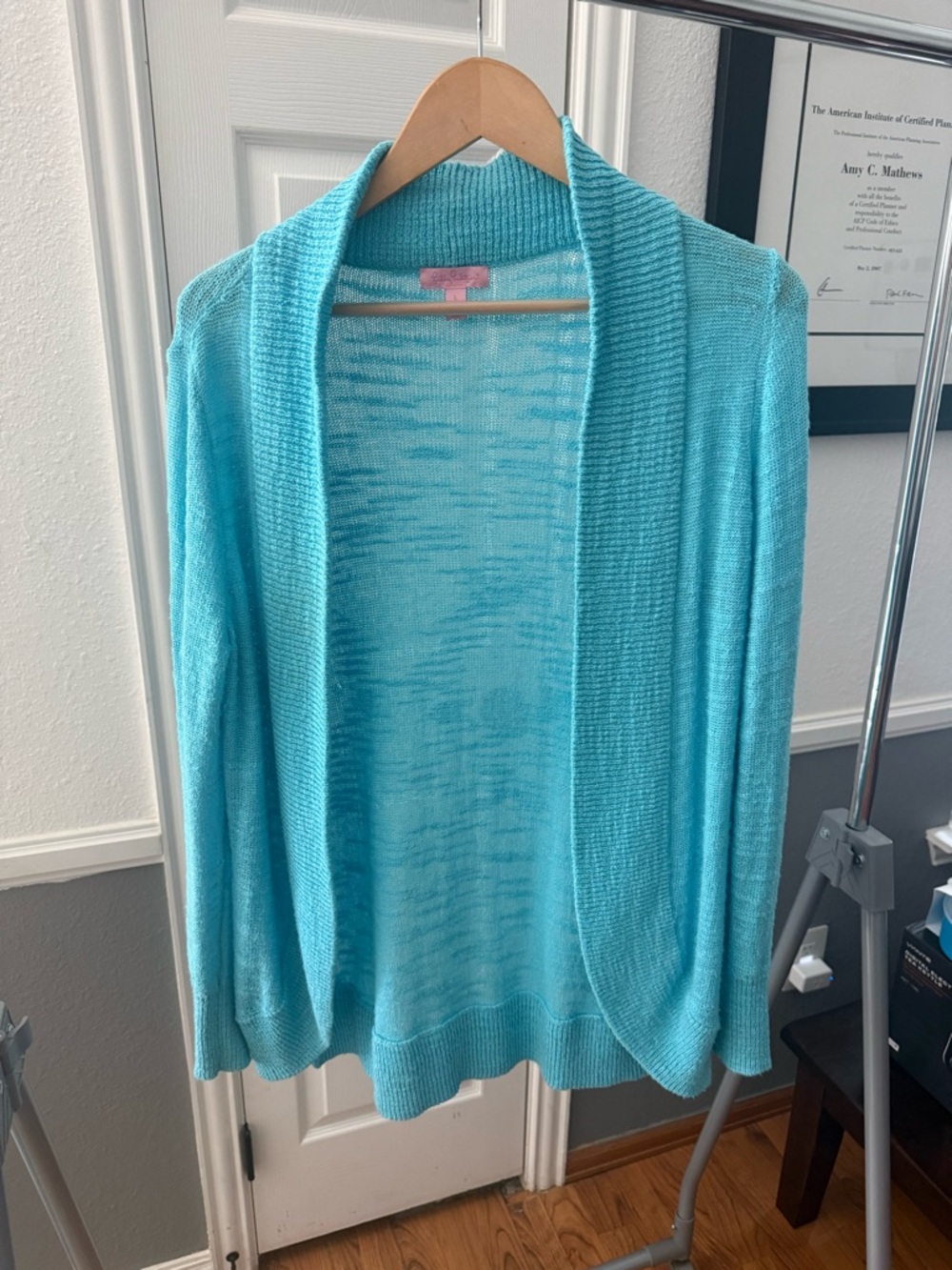 Lilly Pulitzer Turquoise Open-Front Women's Cardigan